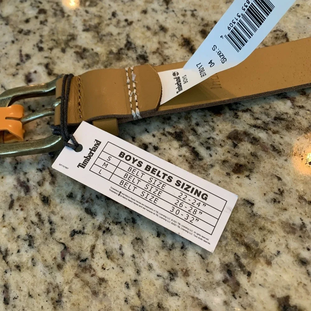 Timberland‎ Boys Belt Size Small NWT Brown Genuine Leather Belt Size 22